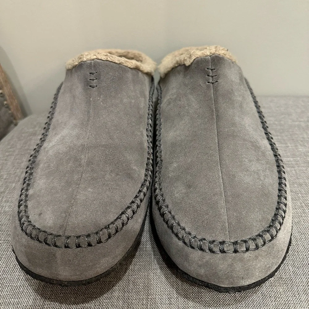 Sorel Men’s Falcon Ridge II Slipper Gray Suede Size 13 M Sherpa Lined Slides